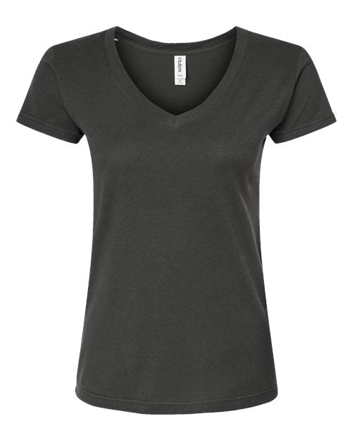 Tultex Women's Fine Jersey V-Neck T-Shirt 214