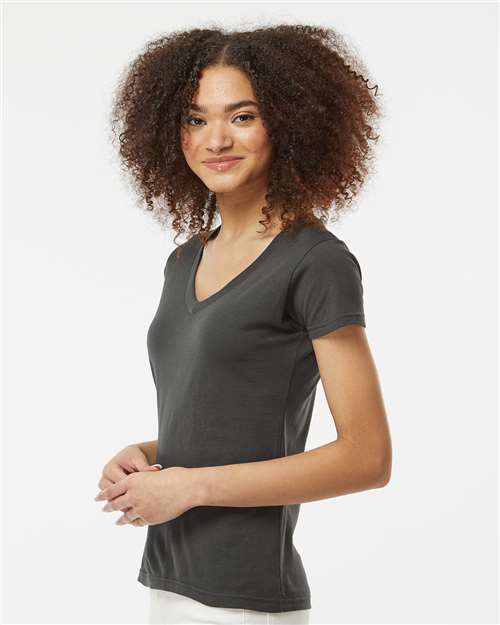 Tultex Women's Fine Jersey V-Neck T-Shirt 214