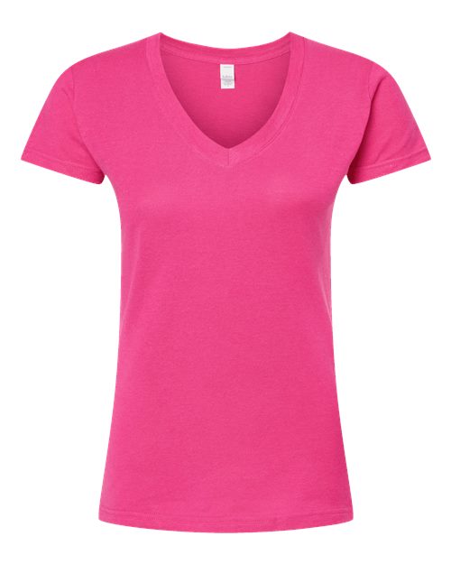 Tultex Women's Fine Jersey V-Neck T-Shirt 214