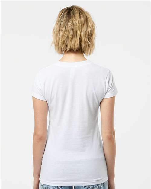 Tultex Women's Fine Jersey V-Neck T-Shirt 214