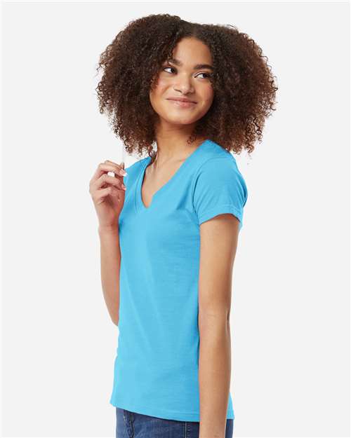 Tultex Women's Fine Jersey V-Neck T-Shirt 214