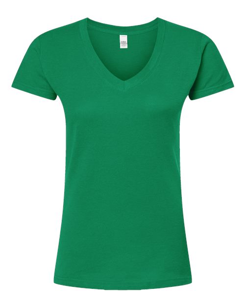 Tultex Women's Fine Jersey V-Neck T-Shirt 214
