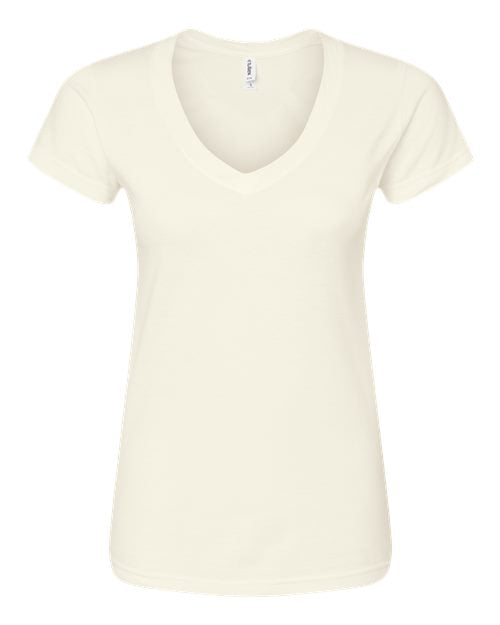 Tultex Women's Fine Jersey V-Neck T-Shirt 214
