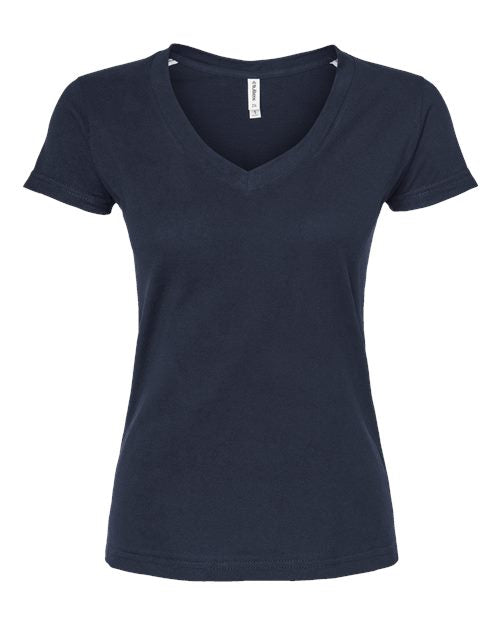 Tultex Women's Fine Jersey V-Neck T-Shirt 214