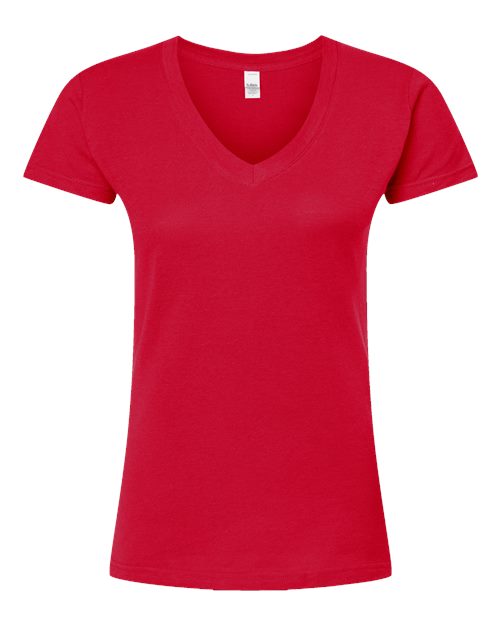 Tultex Women's Fine Jersey V-Neck T-Shirt 214